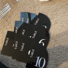 Black/White 10 Pc Wedding Table Number Signs Half Arch – Wedding Decor Modern