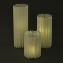 3-piece Foldable Paper Column Display Stands W/ Lights For Graduation/birthday