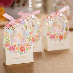 100pcs Favor Ribbon Gift Box Candy Boxes Wedding Boxes Gift Favor Flower Party