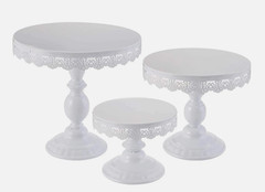 Set of 3 Cake Stands, 8″ & 10″ & 12″ round Cupcake Display Metal