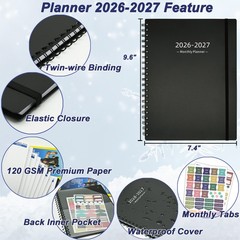 2026-2027 Monthly Planner (7.4» x 9.6»), 18 Months Calendar Planner from Ja…