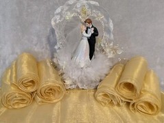 Gold Organza Chair Bow Sash Sashes 102″x6″ Wedding Banquet Reception 50 Pieces
