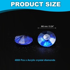 4000 Pcs Acrylic Wedding Table Diamonds 6mm Crystals Gems Mixed Colors