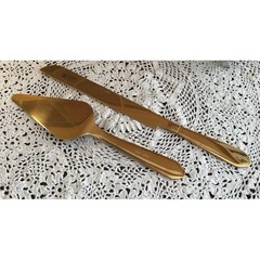 Weddingstar Cake Topper Lefton China Bowl Einsley Gold Tone Knife and Server Set