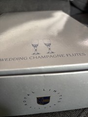 Vintage Royal Limited Wedding Bell Champagne Flutes 9.5” Tall, Original Box
