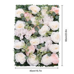 6Pcs Artificial Silk Flower Rose Wall Panels Wedding Party Venue Decor 60*40cm