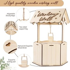 OurWarm Wishing Well Wedding Card Box for Reception, Wood Gift wood