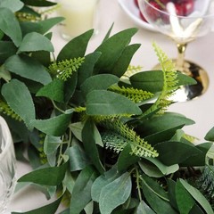 48-Inch long Light Frosted Green Artificial Willow Fern Fronds Leaves Garland
