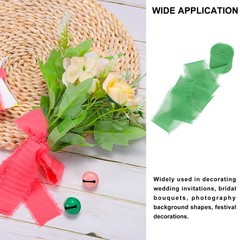 Chiffon Ribbon, 1.5″x7 Yard Silk Forest Green Tulle Satin Fabric Ribbon,3pcs