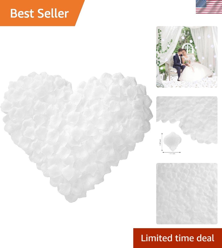 Versatile 3000 PCS White Silk Rose Petals for Weddings, Anniversaries, & Parties