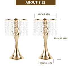 Wedding Centerpieces for Tables, 12.99in Metal Gold Vases S×2pcs,