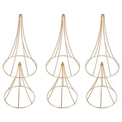 3 pcs Gold Wedding Table Hourglass-shaped Flower Stand For Anniversary Ceremony