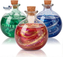 3 Pcs Christmas Potion Bottles Glass round Clear Potion Jars 8.5 Oz Spherical De