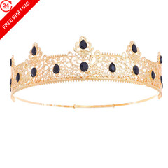 Gold King Crown for Men Decoration Birthday Prom Party regular,