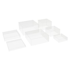 7pcs Acrylic Cake Display Stands Cupcake Stands Buffet Risers Set For Exhibition