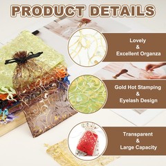 100Pcs Organza Bags 2.8×3.5 Inch Candy Bags Mesh Bag Jewelry Bag Light Green