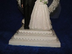 New Handmade Bride & Groom Wedding cake topper or Centerpiece in white