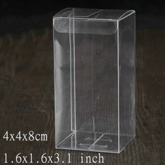 10X Clear Simple Storage Case PVC Gift Transparent Packing Boxes 4X4X8cm