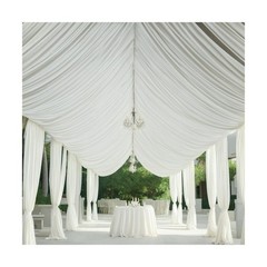 40ft×20ft Ivory Ceiling Drapes for Weddings Parties,8 Panels 5×20ft Lo