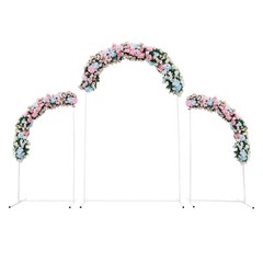 Wedding Arch White Steel Frame Beige Cover H Base Stable Outdoor Indoor