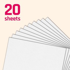 20 Sheets, 130 lb (350 gsm) – Thick Heavy White Cardstock, 20 Pieces,