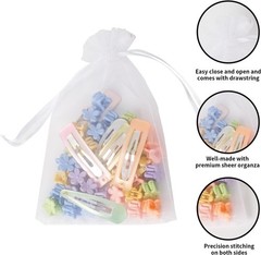 50PCS 4×6 White Organza Bags – Versatile Drawstring Gift Pouches