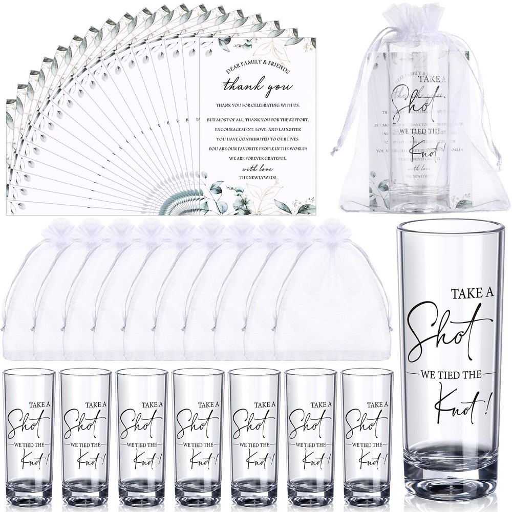 Sliner 50 Set Wedding Favors for Guests Bulk 2oz Acrylic Take a Shot We Tied …