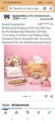 Sunnychicc Floral Wooden Bridesmaid Proposal Gift Box With Lid, Rectangular