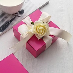 Fuchsia 100 pcs Cake FAVOR BOXES 4″x4″x2″ Wedding Party Decorations GIFT Supply