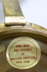 Brass Candle Holder Maitland Smith Candelabra Triple Taper Table Top Drip Pans