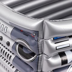 24″ x 12″ SILVER Inflatable 80’s Themed Boom Box Party Drinks COOLER Events Home