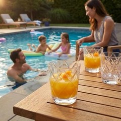 – MACON- Plastic Drinking Glasses, Shatter-proof 16 & 21 oz, Set of 8 Clear
