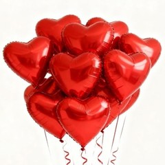 Heart Shaped Foil Balloons – 15 Pack 18 Inch for Valentine’s Day, Birthday, Red
