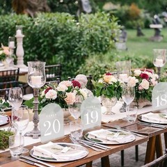 Clear Acrylic Wedding Table Numbers with Stands 11-20 Arch Table Numbers 5×7 …