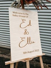Timber Welcome Event Vertical Signage – Style 1