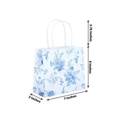 12 WHITE PINK French Toile Paper Gift Bags with Handles Decorations