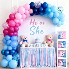 Pink and Blue Pastel Balloons, 12 Inch Hot Light Pink 12 inch 35pcs Blue Pink