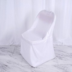 10 White Polyester FOLDING CHAIR COVERS Wedding Banquet Reception Decorations