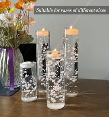 White Pearl String Set for Floating Candles – 12 Pcs Faux Pearl Beads