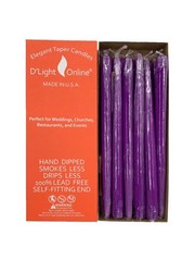 D’Light Online Dlight Online Elegant 10 Unscented Lavender Taper Candles