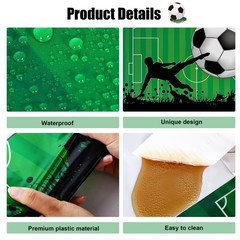 Kochorie 2 Pieces Soccer Party Tablecloth Plastic Soccer Themed Tablecover Di…