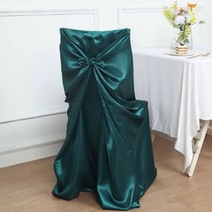 6 Peacock Teal SATIN UNIVERSAL CHAIR COVER for Wedding Banquet Reception