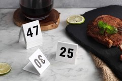 New Star Foodservice 26757 Double Sided Plastic Table Numbers, 1-25, Acrylic,
