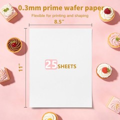 Edible Wafer Paper Sheets 25pcs, A4 Size 8.5″ x 11″ Printable Edible Sheets f…