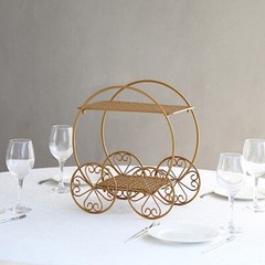 14 in Gold 2 Tier Cinderella Carriage Cupcake Dessert DISPLAY STAND Party Events