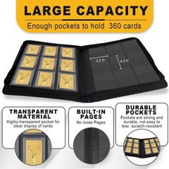 Toploader Binder, Holds 360 Toploaders, Top Loader Binder with 9 Pockets for …
