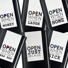 Open When Envelopes for College Student, 5.5 inches x 8 inches, Black