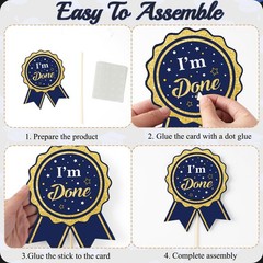 Graduation Party Centerpieces Decorations for Tables Class 30pcs, Navy Blue