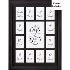 School Year Picture Frame K-12 Collage Photo Graduation Black Solid Wood Fram…