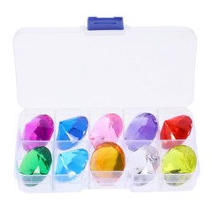 10Pcs Kids Acrylic Gems for DIY Jewelry Making Child Safe Colorful Toy Gems